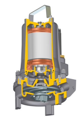 Section drawing of Javelin Jivex D3010 Submersible Grinder Pump